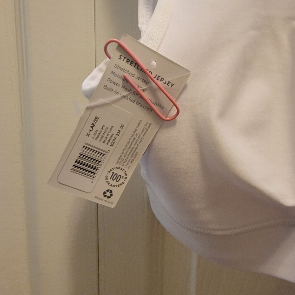 Jockey Stretched Jesey White Sport Bra Size‎ XL - Picture 2 of 7